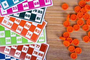 Loto veya Bingo oyun kağıtları