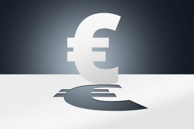Kağıt kesme ve sanat Euro simgesi kat