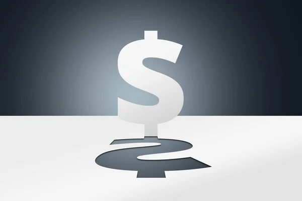 Paper Cut and Fold Art Dollar Sign — Stock Photo, Image