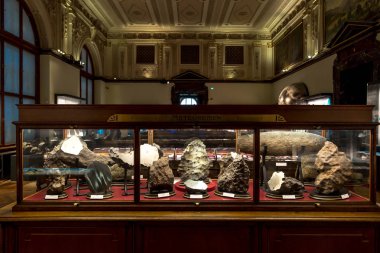 Viyana Doğal Tarih Müzesi ile maden, taş Hall