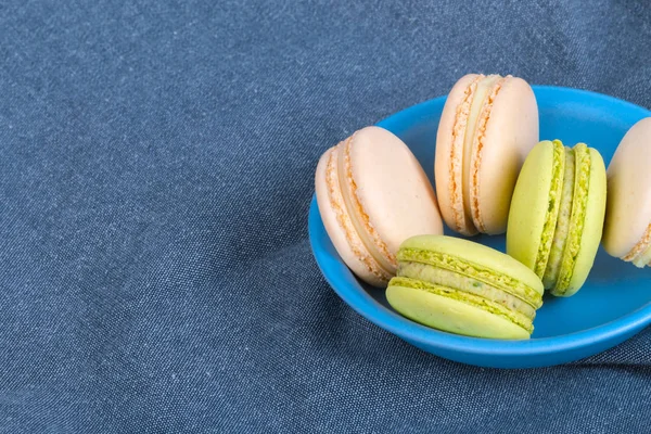 Yummy Macarons Served in Plate — Stock Photo, Image