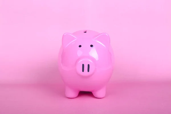 Piggy Bank on Soft Pink Background — Stock Photo, Image