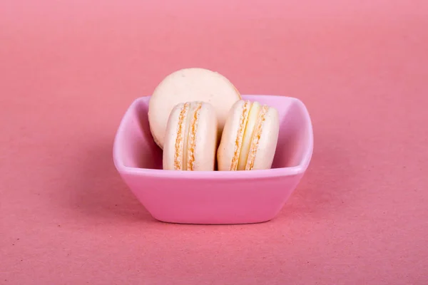 Pink Concept in Colorful Yummy Macarons — Stock Photo, Image