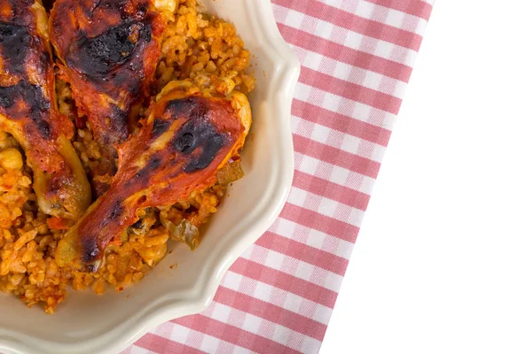 Bulgur Pilaf with Grilled Chicken — Stock Photo, Image