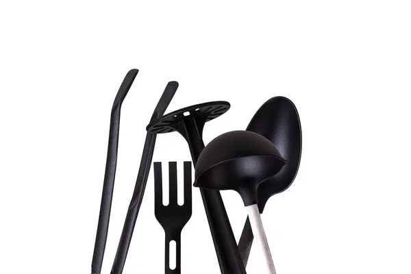 黑色塑料厨房工具 — 图库照片