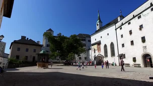 Vídeň Rakousko Září 2016 Pohled Panorama Historického Města Salzburg Rakousku — Stock video