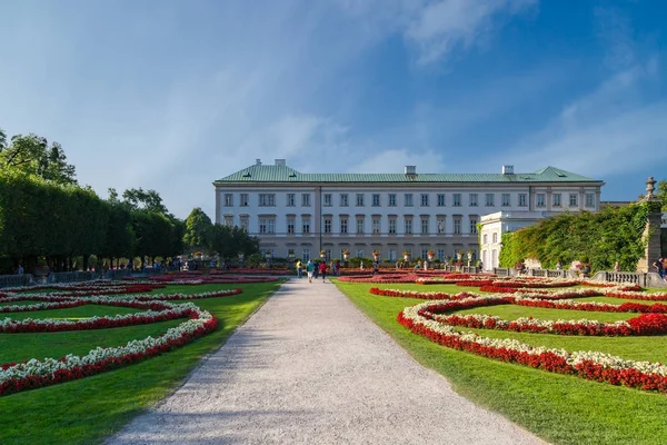 Salzburg Austria Сентября 2016 Красочный Красивый Вид Сад Дворца Мирабель — стоковое фото