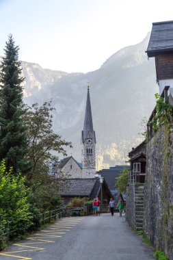 Hallstatt Köyü tarihi dağ evleri ile