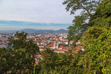 Graz Old Town Cityscape havadan görünümü
