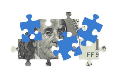 Yüz ABD Doları banknot parçalı bulmaca