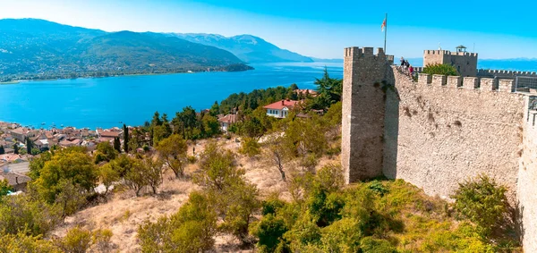 Vista panorámica de Ohrid desde la fortaleza de Samuels — Foto de Stock