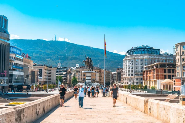 Stadtplatz von Skopje — Stockfoto