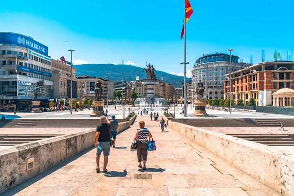 Stadtplatz von Skopje — Stockfoto