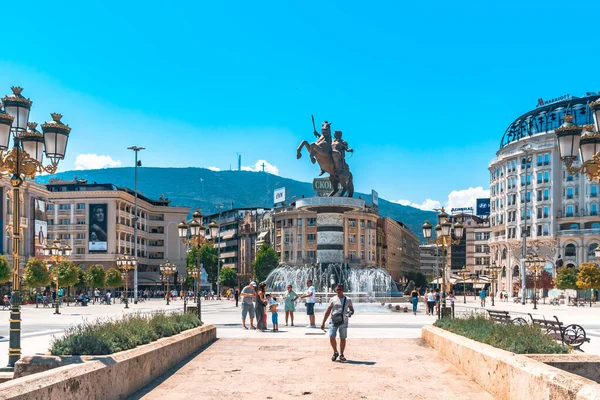 Stadtplatz von Skopje — Stockfoto