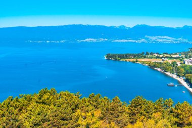 Makedonya 'da Ohri' nin Panoramik Görünümü