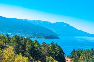 Makedonya 'da Ohri' nin Panoramik Görünümü