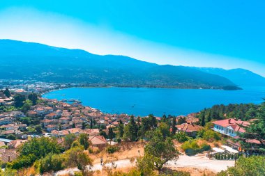 Makedonya 'da Ohri' nin Panoramik Görünümü