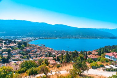 Makedonya 'da Ohri' nin Panoramik Görünümü