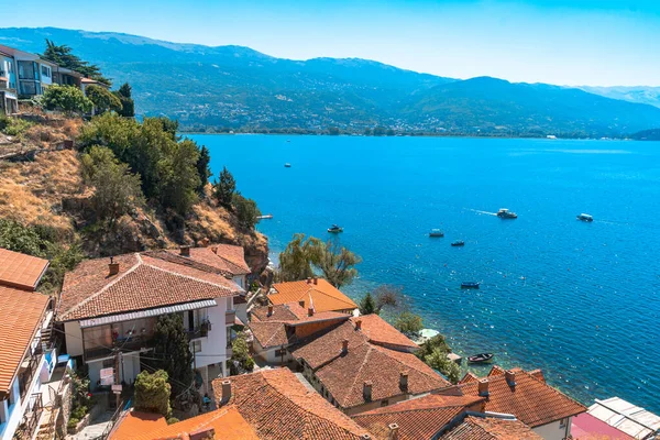 Lago Ohrid Vista da cidade — Fotografia de Stock