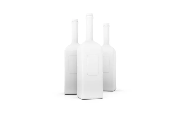Ilustración 3D de la botella realista en blanco — Foto de Stock