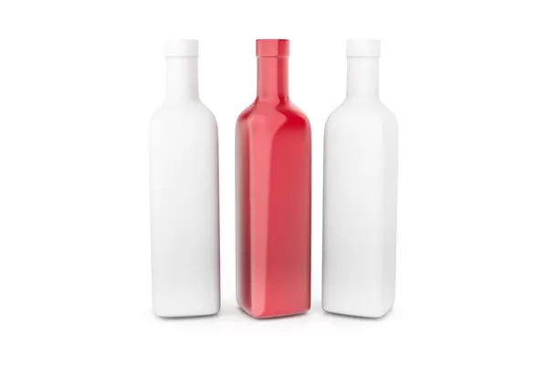 Ilustração 3D da garrafa realista no branco — Fotografia de Stock