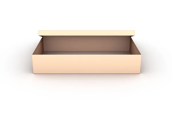 Box Mockup with Golden Yellow Color on White — 스톡 사진