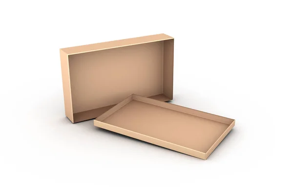 Box Mockup with Golden Yellow Color on White — Stock Photo, Image