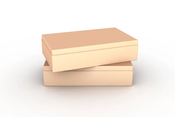 Box Mockup with Golden Yellow Color on White — Stock Photo, Image