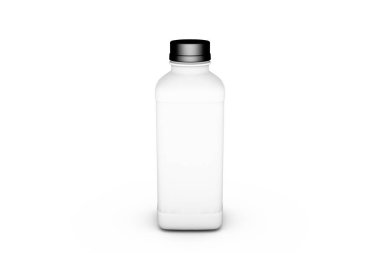 3D Rendering of Realistic Plastic Bottle with Cap on White
