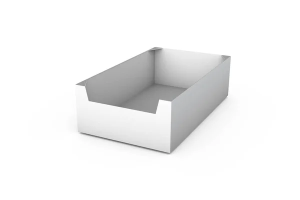 Representación 3D de la caja de compras blanca del envase del producto Mock Up — Foto de Stock
