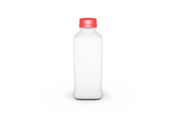3D Rendering of Realistic Plastic Bottle with Cap on White — Stok fotoğraf