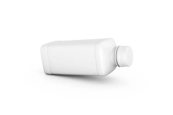 Representación 3D de la botella de plástico realista con tapa en blanco —  Fotos de Stock