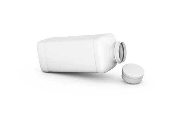 3D Rendering of Realistic Plastic Bottle with Cap on White — Stok fotoğraf