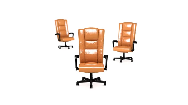 3d Uitvoering van de standaardbureaustoel op wit — Stockfoto