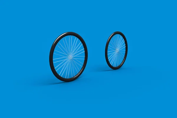 3D Rendering of Bicycle Wheels and Tires — 图库照片