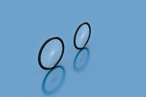 3D Renderização de rodas de bicicleta e pneus — Fotografia de Stock