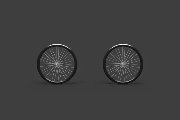 3D Renderização de rodas de bicicleta e pneus — Fotografia de Stock