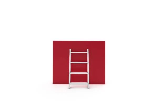 Konzept der Leiter zum Kasten auf weiß — Stockfoto