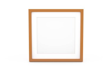 3D Rendering of Wooden Blank Photo Frames on White