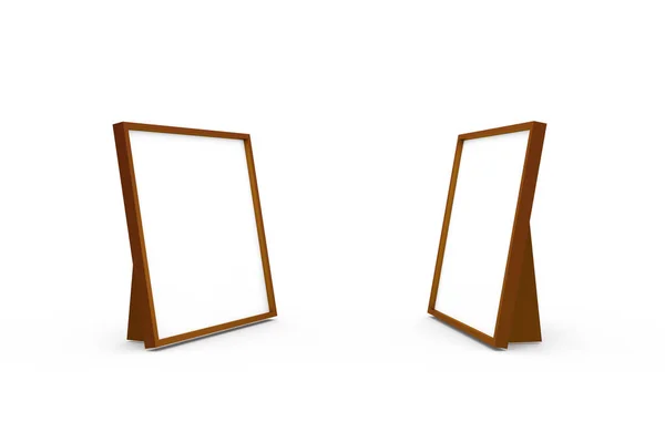 3D Rendering of Paper Blank Photo Frames on White — Stock Photo, Image