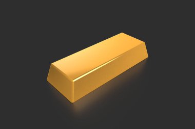 3D görüntüleme, finans konsepti, altın külçeleri yığını, karanlık arka planda izole edilmiş..