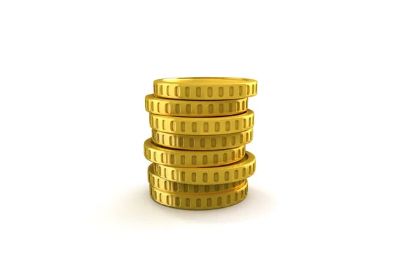 Stapel Von Münzen Warenkorb Mit Geldverbrauchs Und Finanzierungskonzept Isoliert Auf — Stockfoto