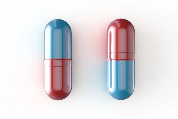 Rendering Concepto Medicina Píldora Cápsula Antibiótica Tableta Aislado Sobre Fondo —  Fotos de Stock