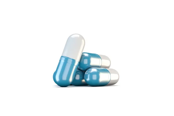 Renderowanie Koncepcja Leku Pigułki Antybiotykowe Tabletki Izolowane Białym Tle — Zdjęcie stockowe