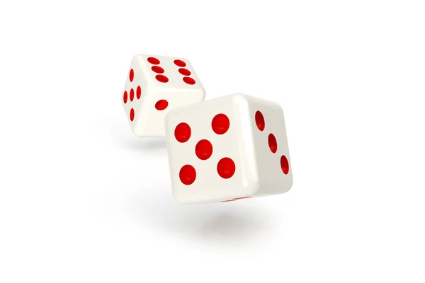 3Dレンダリング ギャンブルとカジノのコンセプト 白い背景に隔離された現実的なデバイスのクローズアップビュー — ストック写真