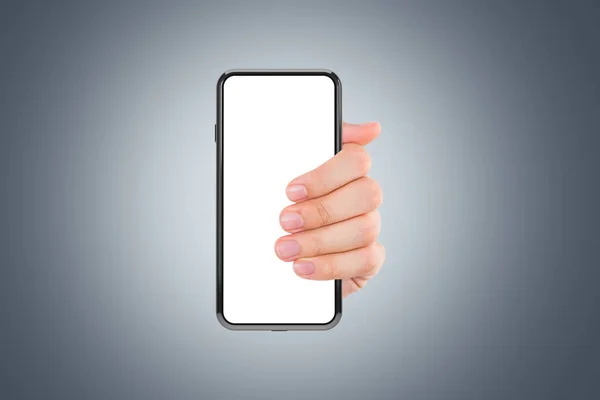 Rendering Jeden Makieta Obrazu Nowej Generacji Smartfon Białym Pustym Szablonem — Zdjęcie stockowe