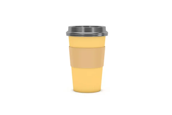 Rendering Van Papier Koffie Thermo Cup Mock Template Geïsoleerd Witte — Stockfoto