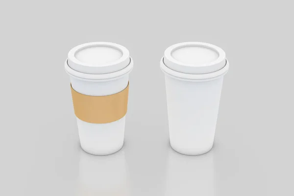 Rendering Von Papier Kaffee Thermo Tasse Attrappe Vorlage Isoliert Auf — Stockfoto