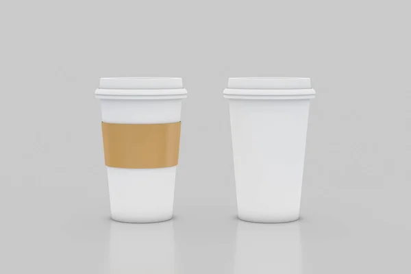 Rendering Von Papier Kaffee Thermo Tasse Attrappe Vorlage Isoliert Auf — Stockfoto