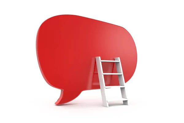 Rendering Speech Bubbles Ladder Communication Concept Isolated White Background — Stock Photo, Image